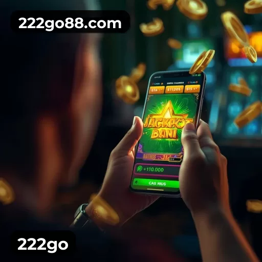 Tela de boas-vindas e lobby de jogos do aplicativo 222go